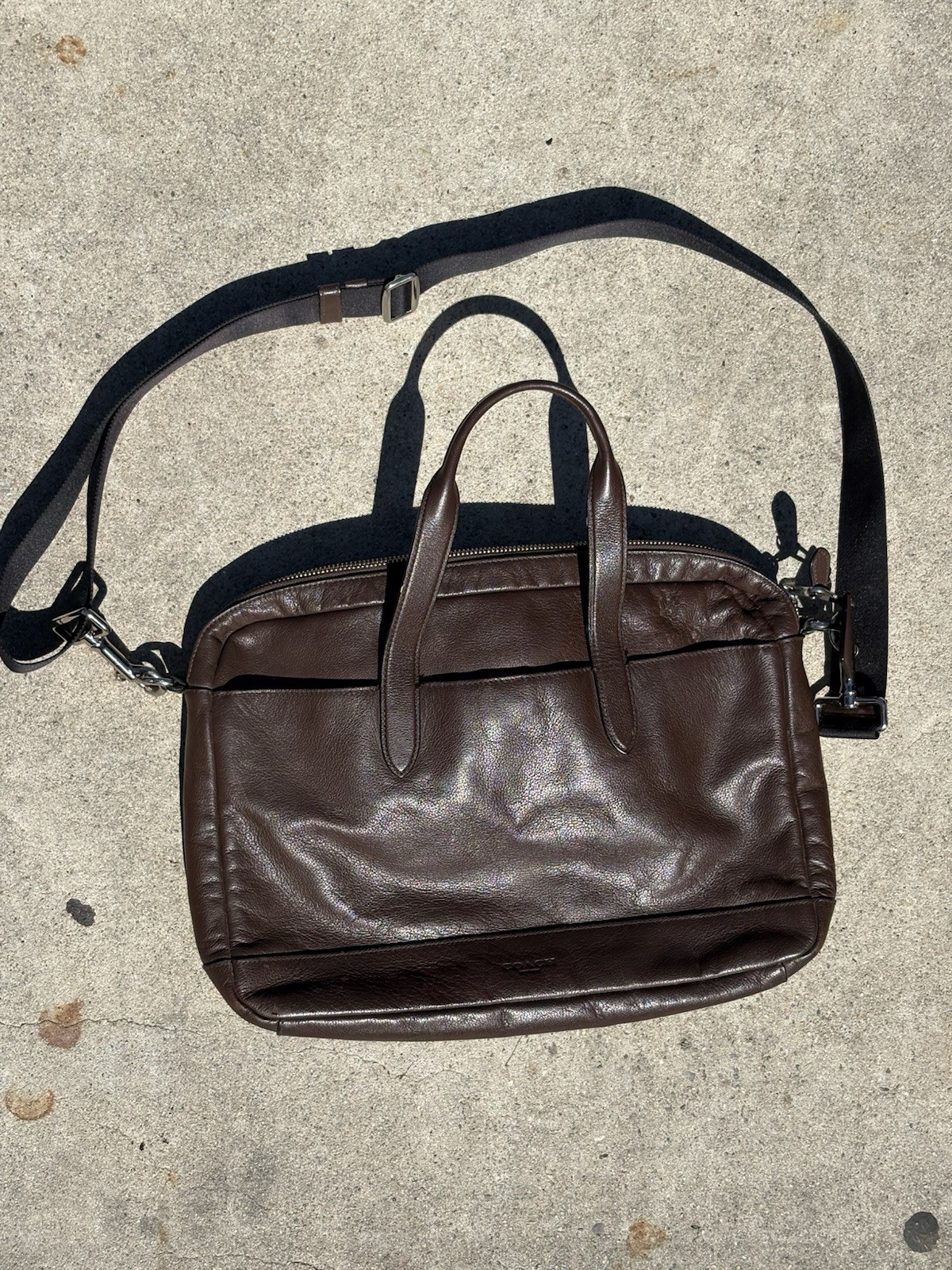 Coach Brown Leather Briefcase Laptop Bag Messenger Crossbody Business Work Bag