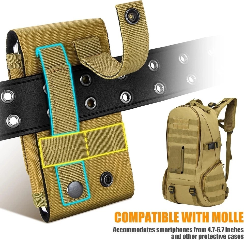 Tactical Molle Cell Phone Bag Case with Belt Clip Loop Holster Pouch Carry Cover