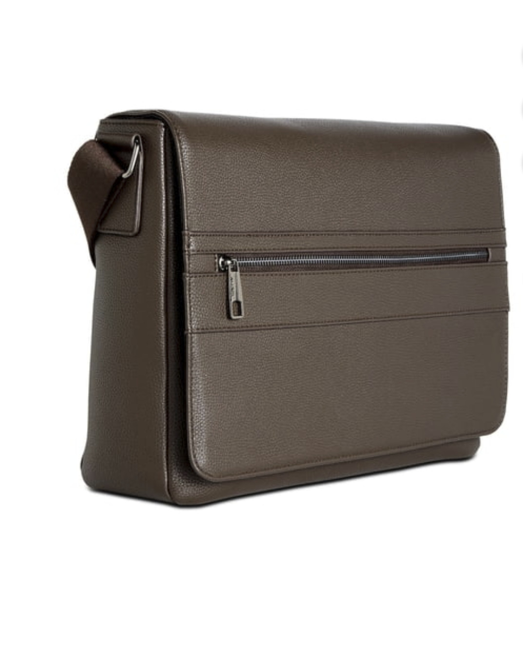 Alfani Men Faux Leather Laptop Messenger Bag Brown One Size