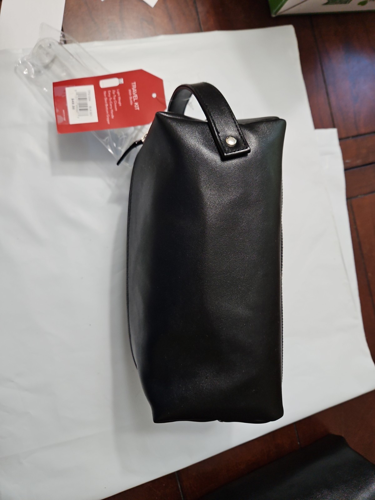 PERRY ELLIS PORTFOLIO Men’s Dark Black Travel Kit W/Travel Bottle & Handle New