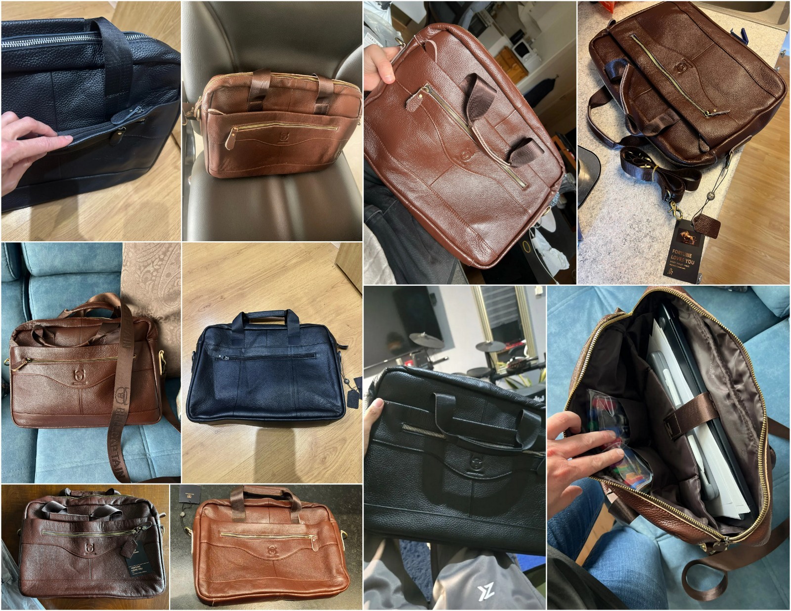 Genuine Leather Men’s Briefcase Laptop Bag 14 Inch Business or Office Work
