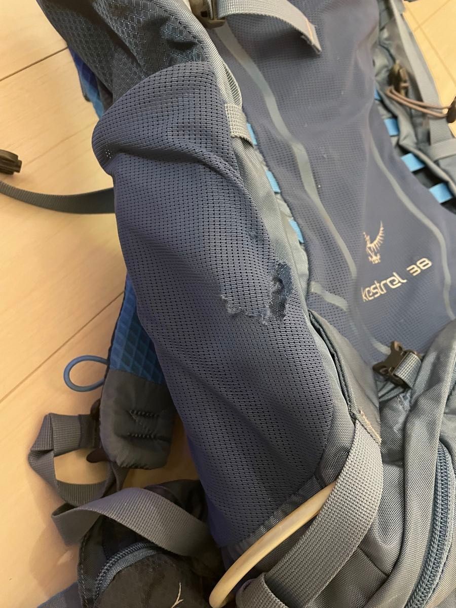 Osprey Kestrel 38 Ocean Blue Backpack M/L Hiking Climbing Daypack Good Japan