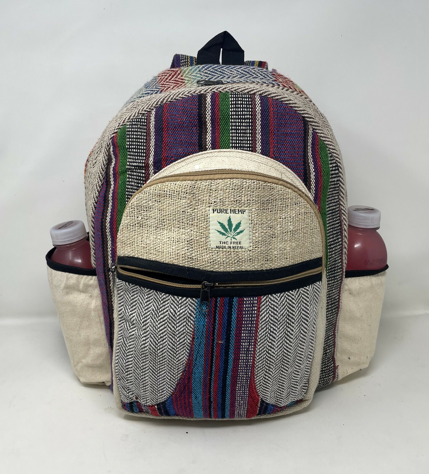 Colorful All Natural 100% Pure Hemp Back Pack Handmade Nepal
