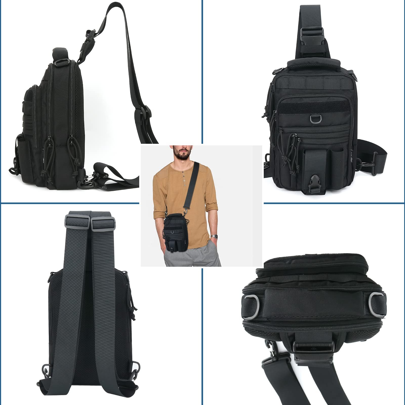 Dual Holster Chest Bag Concealed Carry Sling Crossbody Tactical Convertible B…