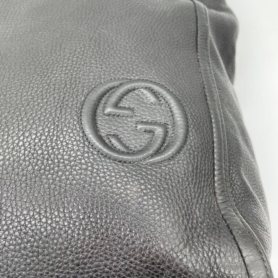 GUCCI tote bag Soho GG embossedrogo leather black Luxury Designer 45×35×15cm