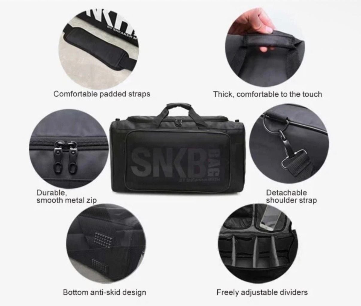 Sneaker Myth Multi-Pocket Travel Duffel Gym Bag