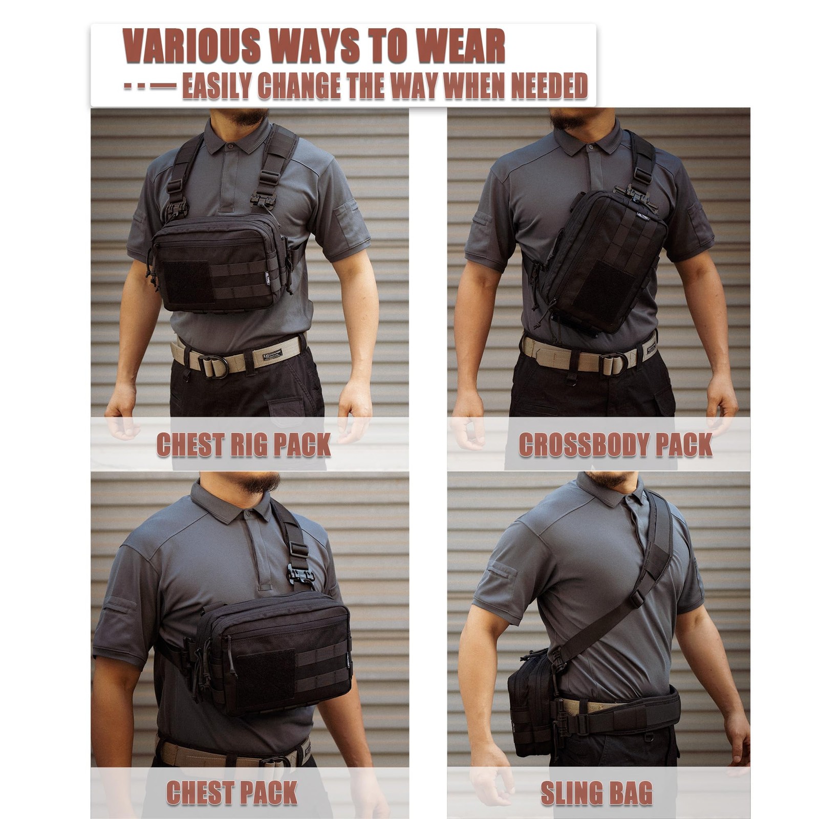 Tactical Chest Rig Bag Concealed Carry CCW Pack Molle Pouch IFAK EMT Organize…