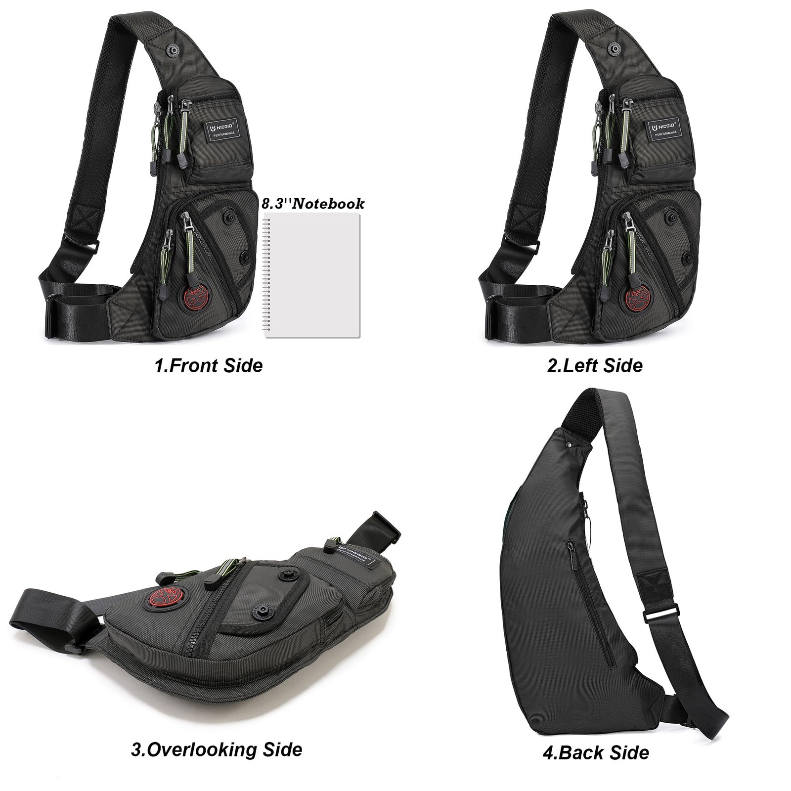 Nicgid Sling Bag Chest Shoulder Backpack Fanny Pack Crossbody Bags for