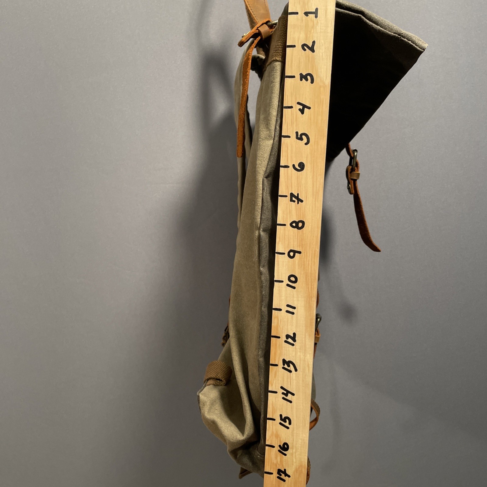 The Barrel Shack Handmade Oiled Canvas & Leather Cotton Backpack Rucksack Bruce