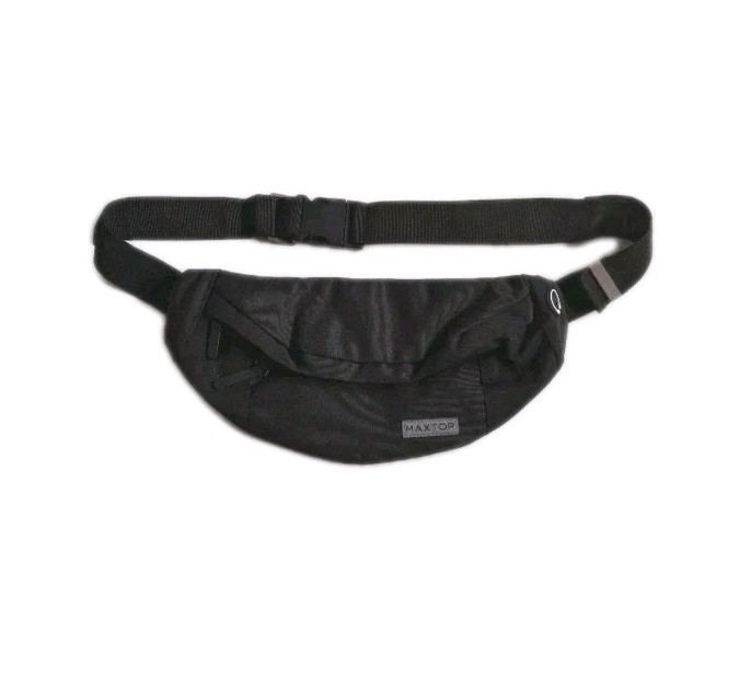 MAXTOP Fanny Pack Unisex Multiple Compartments 4 Pockets Black