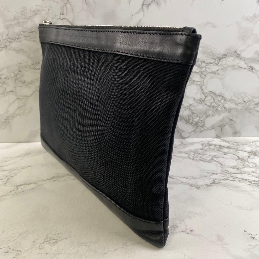 BALENCIAGA Luxury Genuine Leather Canvas Clutch Bag 23×32cm black Gift Ready