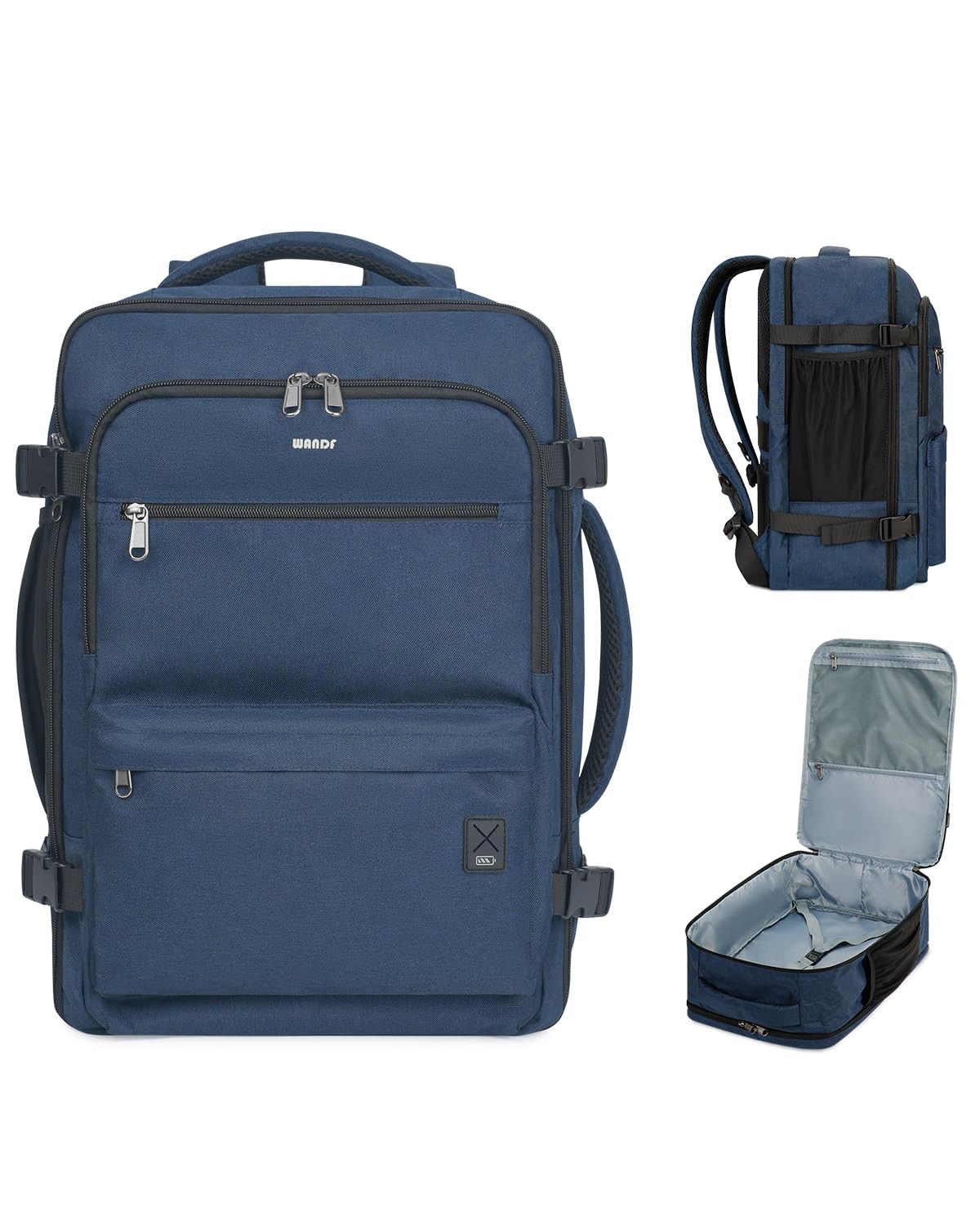 WANDF Travel Men’s Backpack Spirit Airlines Personal Item Bag Navy 17 inch