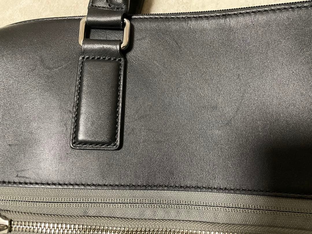 TUMI Lightweight Business Bag Black Gray Two Tone Nylon Leather Mix Edition