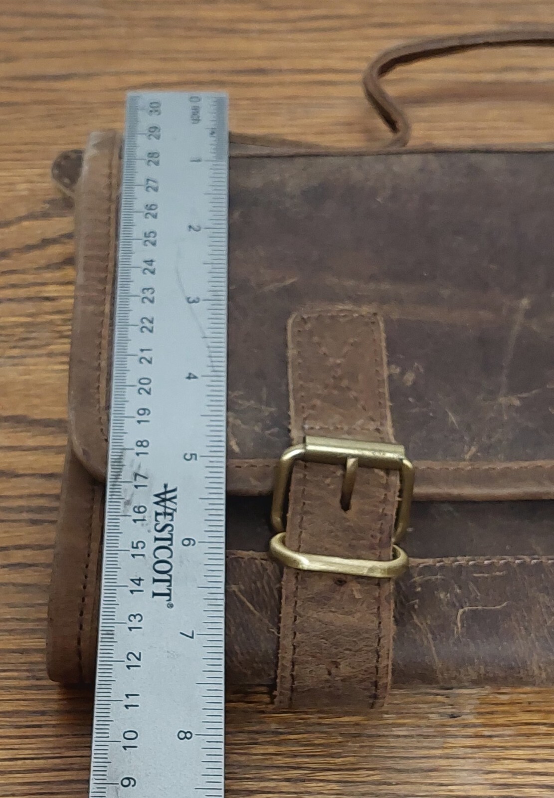 KomalC Genuine Buffalo Leather Hanging Toiletry Bag