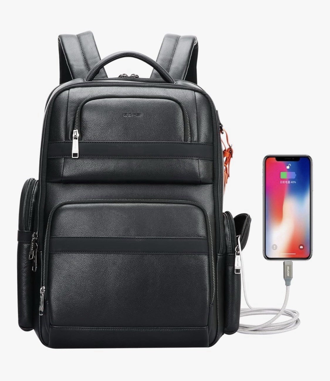 40L Genuine Leather Business Laptop Professional Backpack for Men 15.6 inch