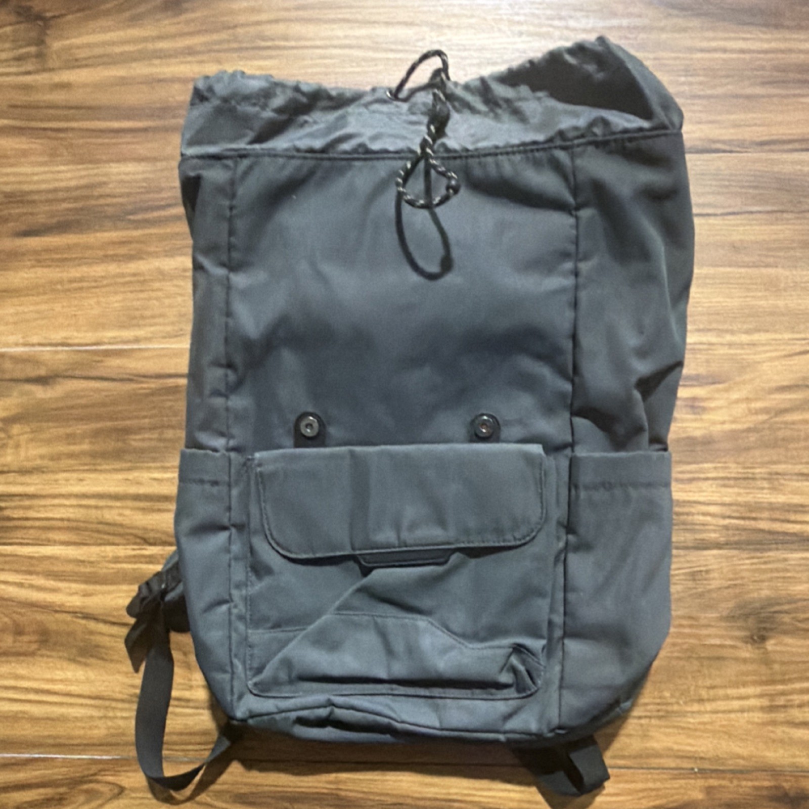 OPEN STORY Gray Backpack , Drawstring Buckle, Adjustable Strap Laptop
