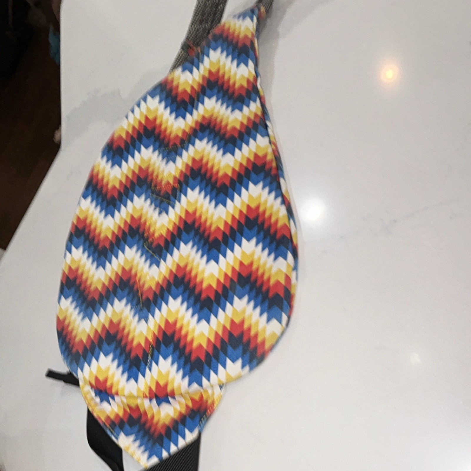 KAVU Multicolor Chevron Sling Bag Crossbody Zip/Buckle Closure Adjustable Strap