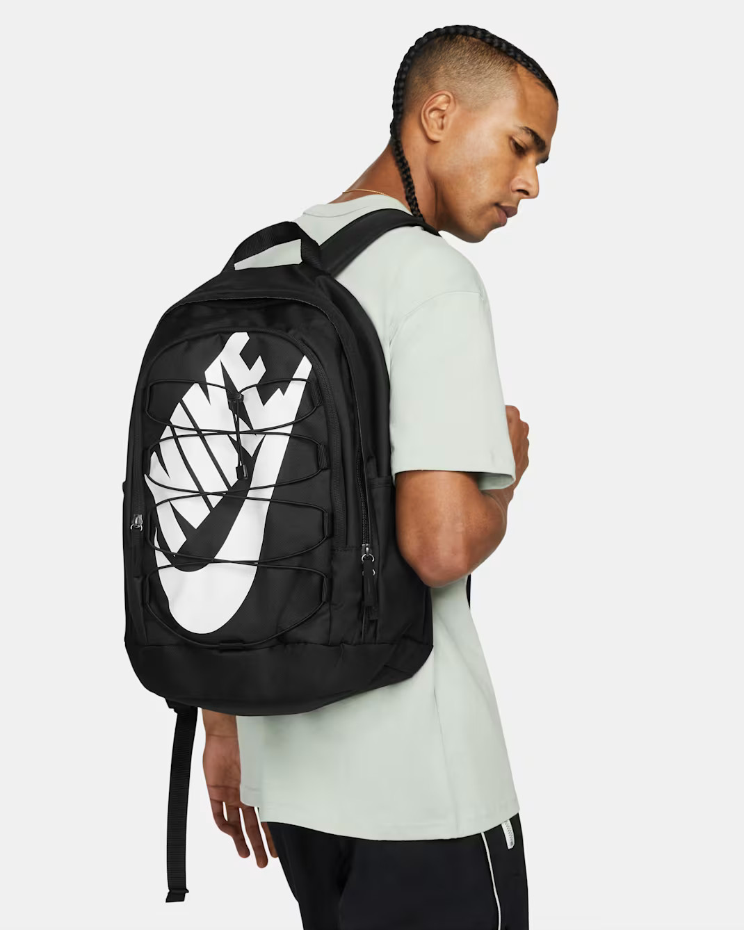 Nike Hayward 26L Backpack Black White Laptop Bag Bungee DV1296-010 NEW