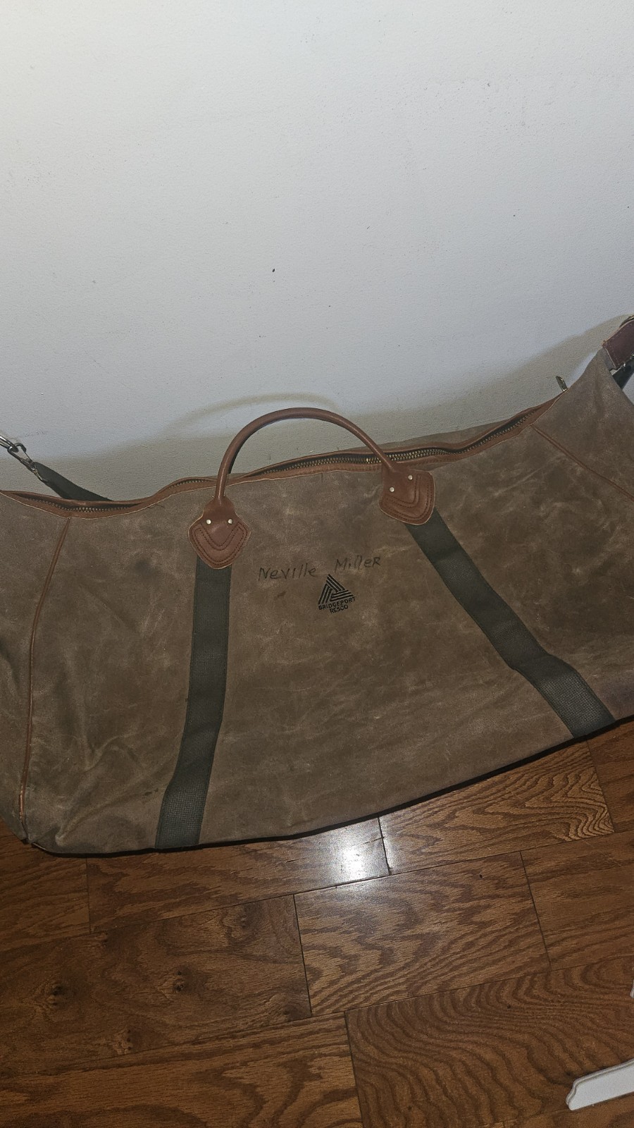 Vintage L.L. Bean Large Canvas & Leather Duffle Bag – Green Army