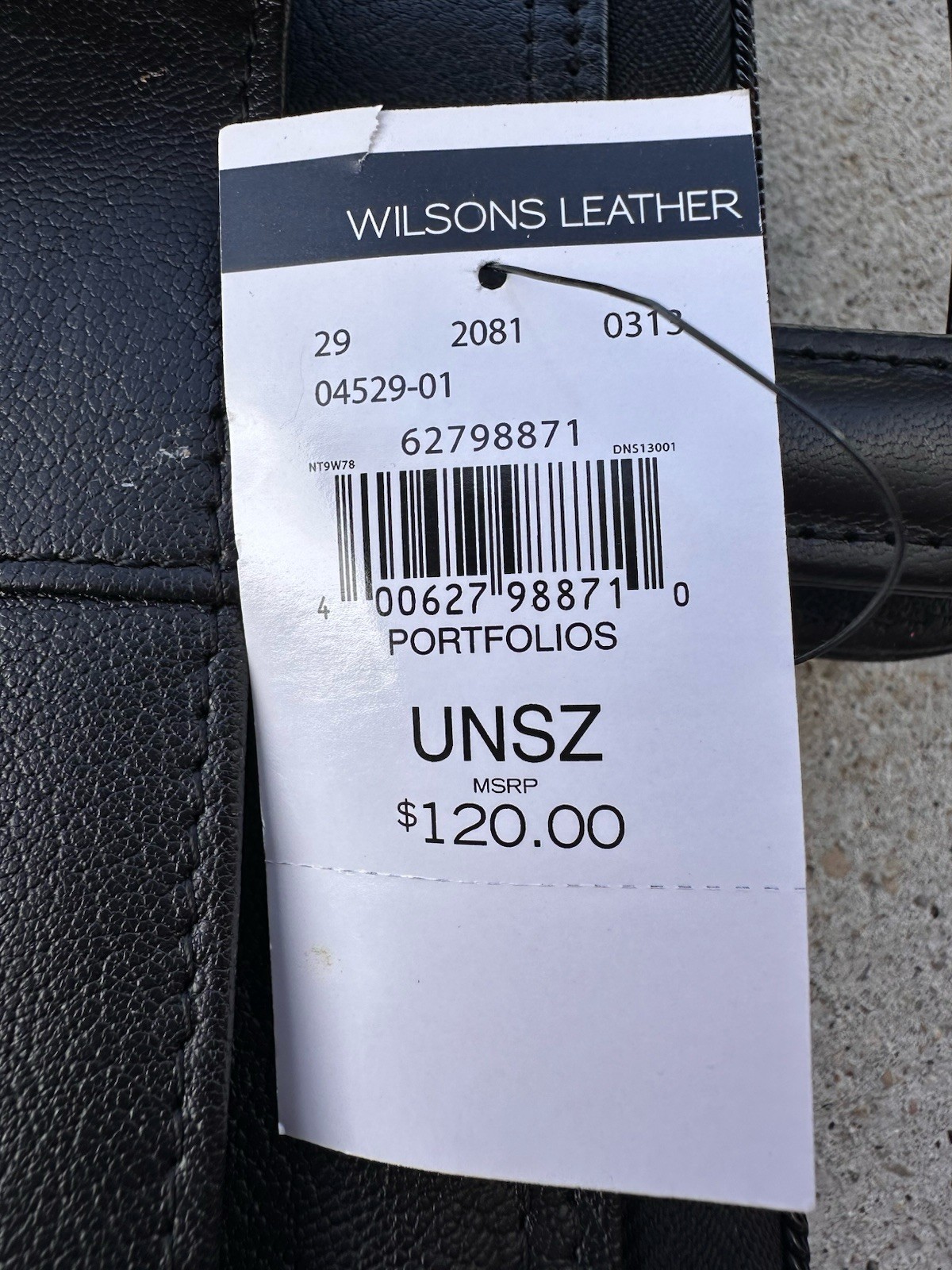 Vintage Black Wilsons Leather Pelle Studio Leather Briefcase Portfolio NWT