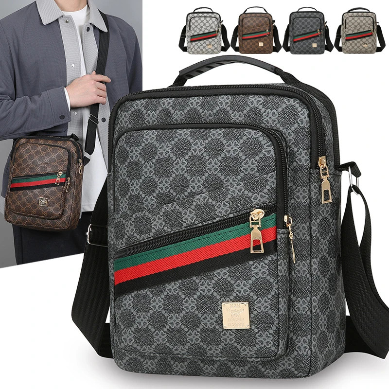 Men’s Crossbody Bag Multi-Layer Large Capacity Waterproof Oxford Casual Business