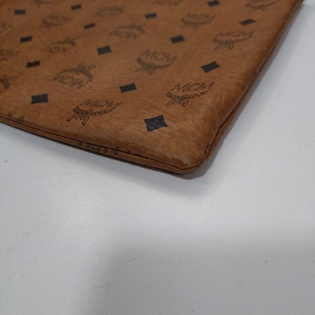 MCM Visetos Authentic Vintage Clutch Bag Brown Handbag Second Bag Travel Pouch