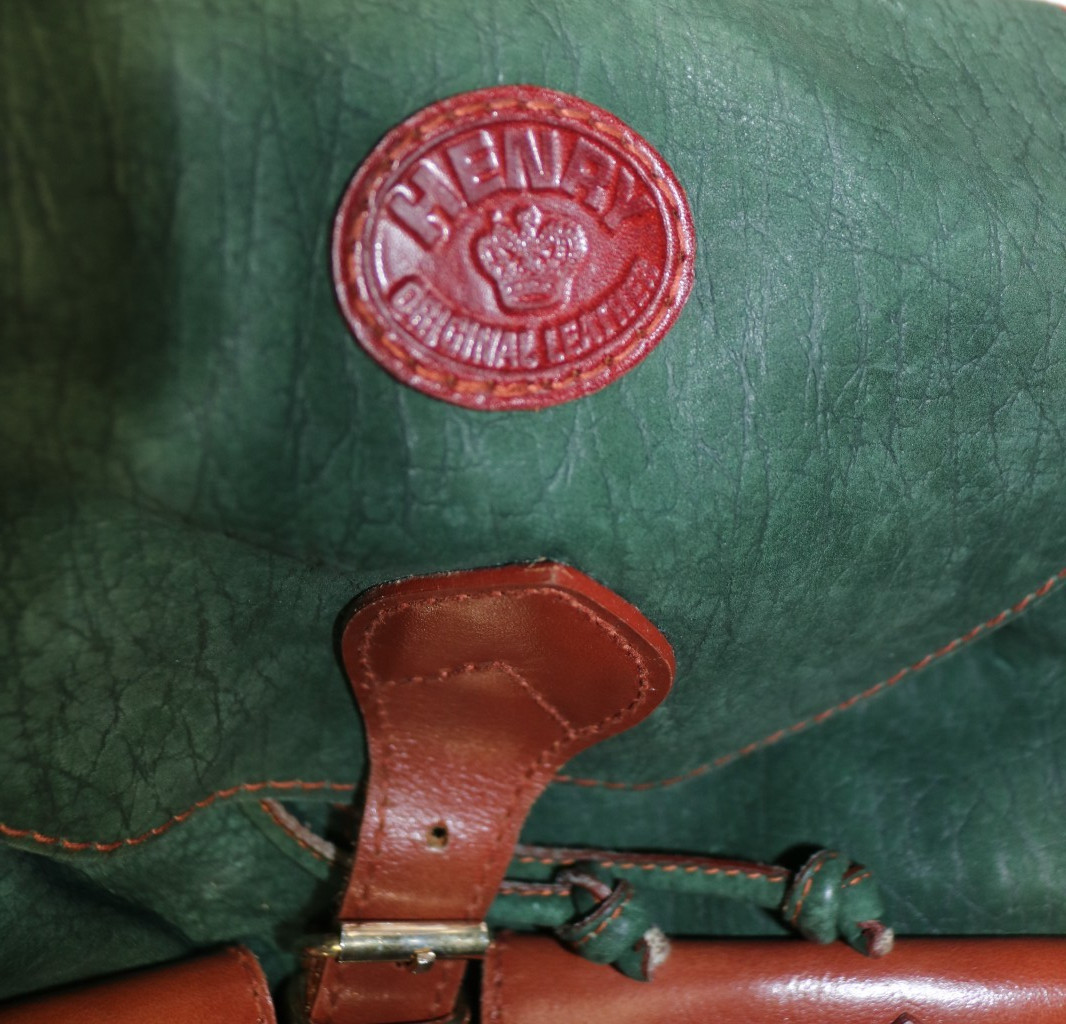 UK Henry Original Leather Suede Backpack Green and Tan Made in United Kingdom