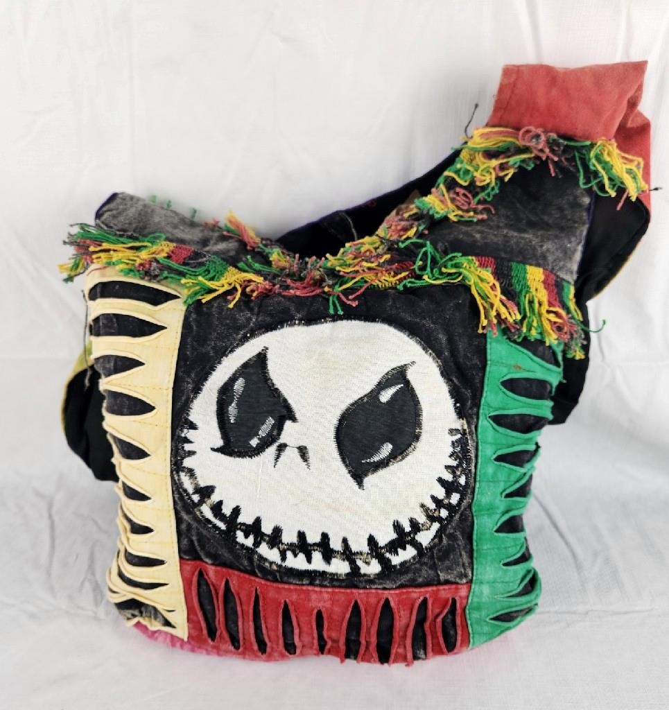 Vintage Jack Skellington Nightmare Before Christmas Nepal Handmade Shoulder Bag