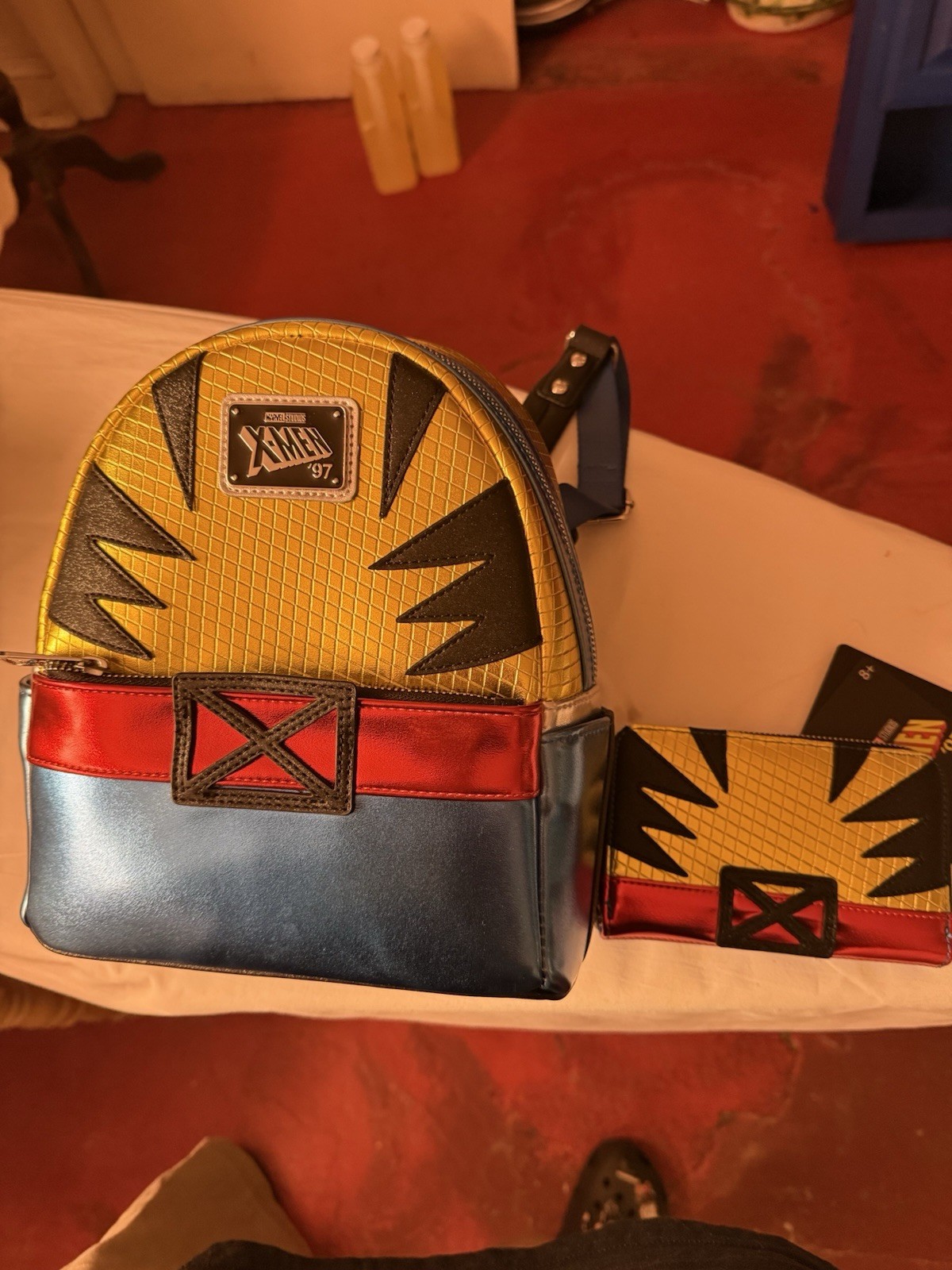 Loungefly Marvel X-Men Wolverine Metallic Shine Mini Backpack & Wallet Lot NWTS