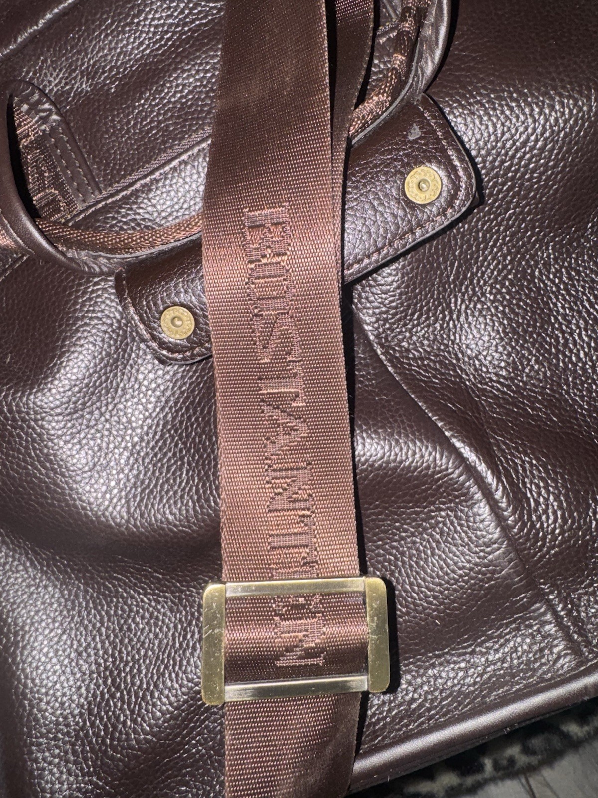Bostanten Brown Pebbled Leather Briefcase Messenger Laptop Bag Shoulder Strap