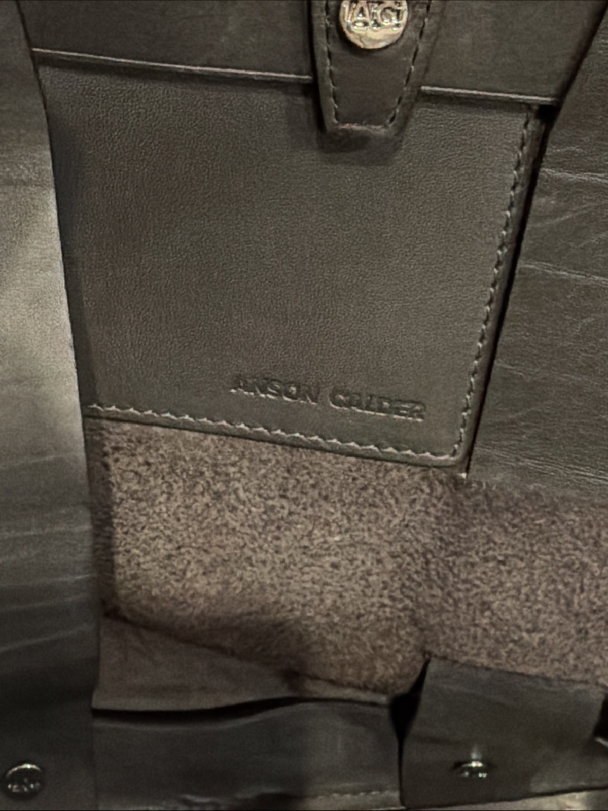 Anson Calder Black Leather Men’s Travel/ Briefcase , Laptop Bag excellent Cond.