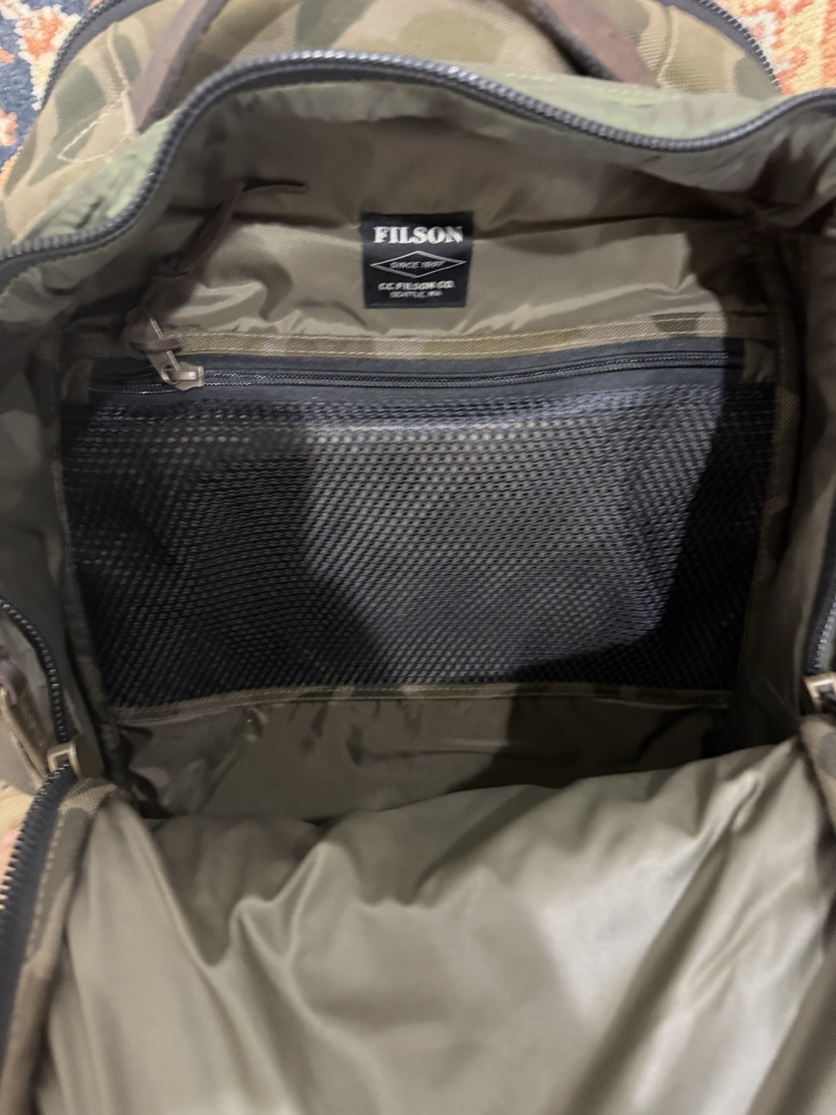 Filson Dryden Backpack Dark Shrub Camo Cordura Very Good Condition