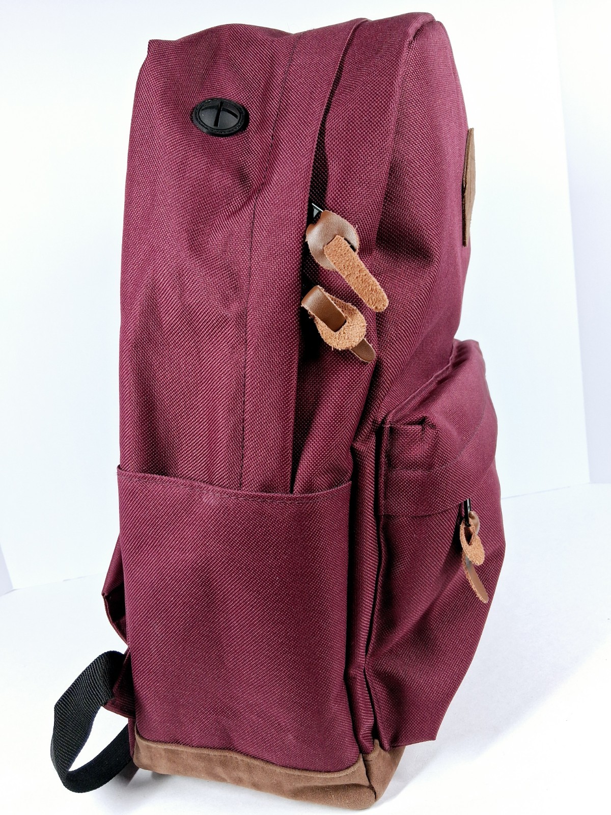 Vaschy Red & Brown Backpack Zip Adjustable Strap Pockets Travel Good Pre-owned