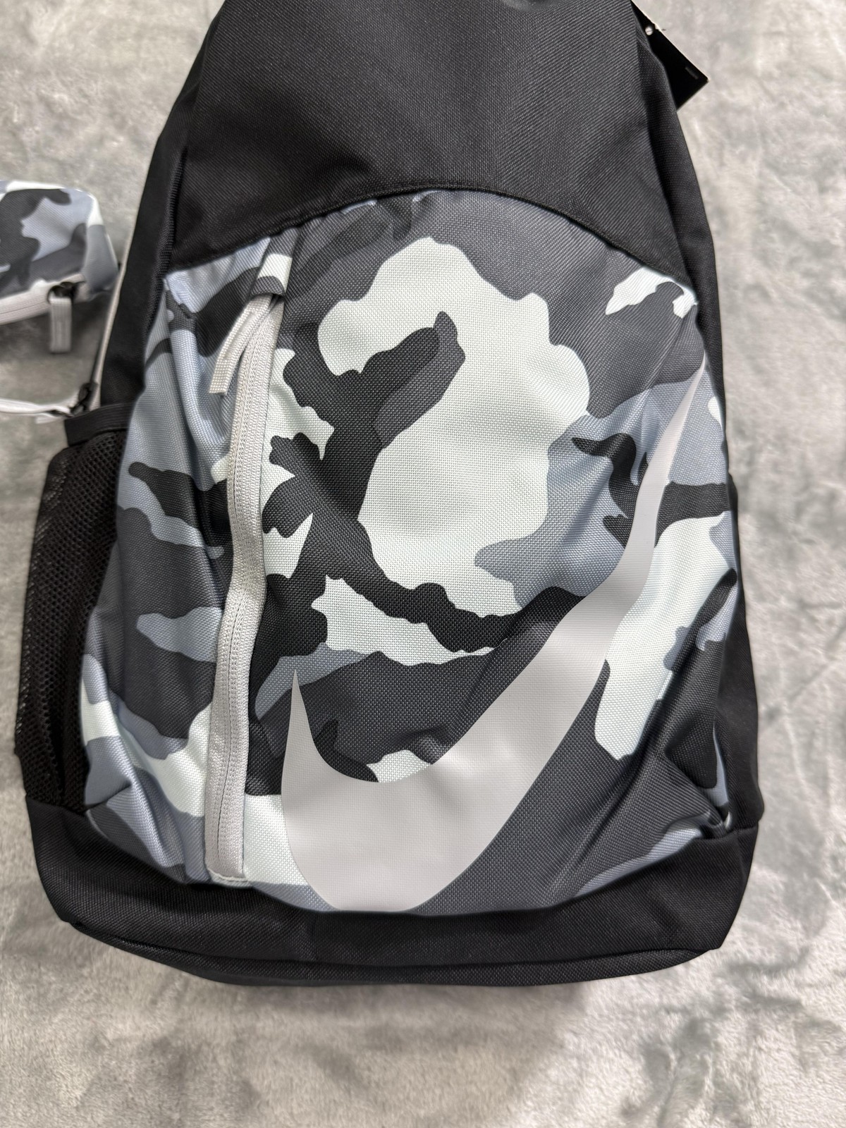 New Nike Backpack Medium Black Gray Camo Swoosh Zip Daypack BA5970 010