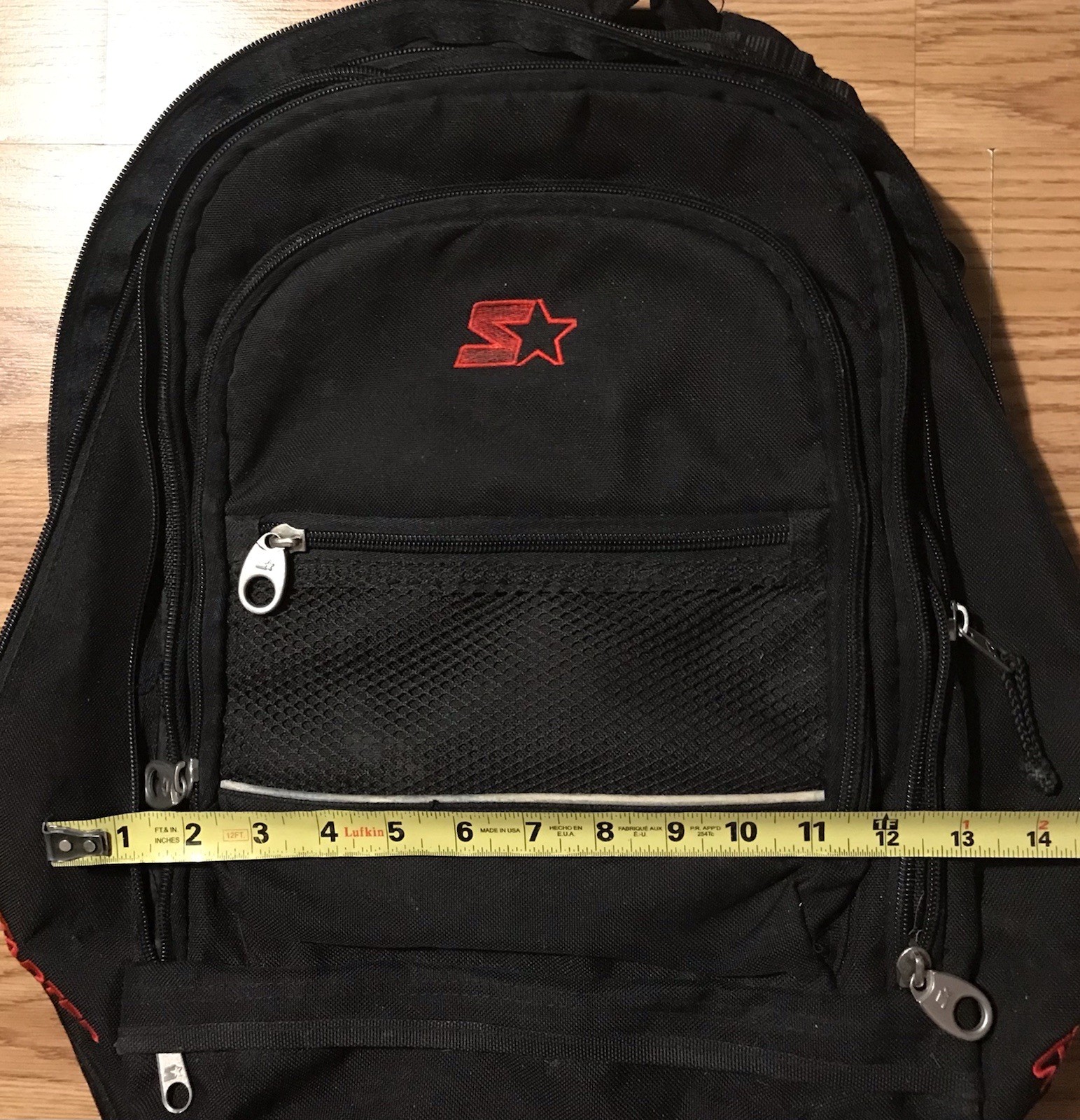 Vintage 90’s STARTER Black & Red Backpack Day Sack L Divided Padded Straps