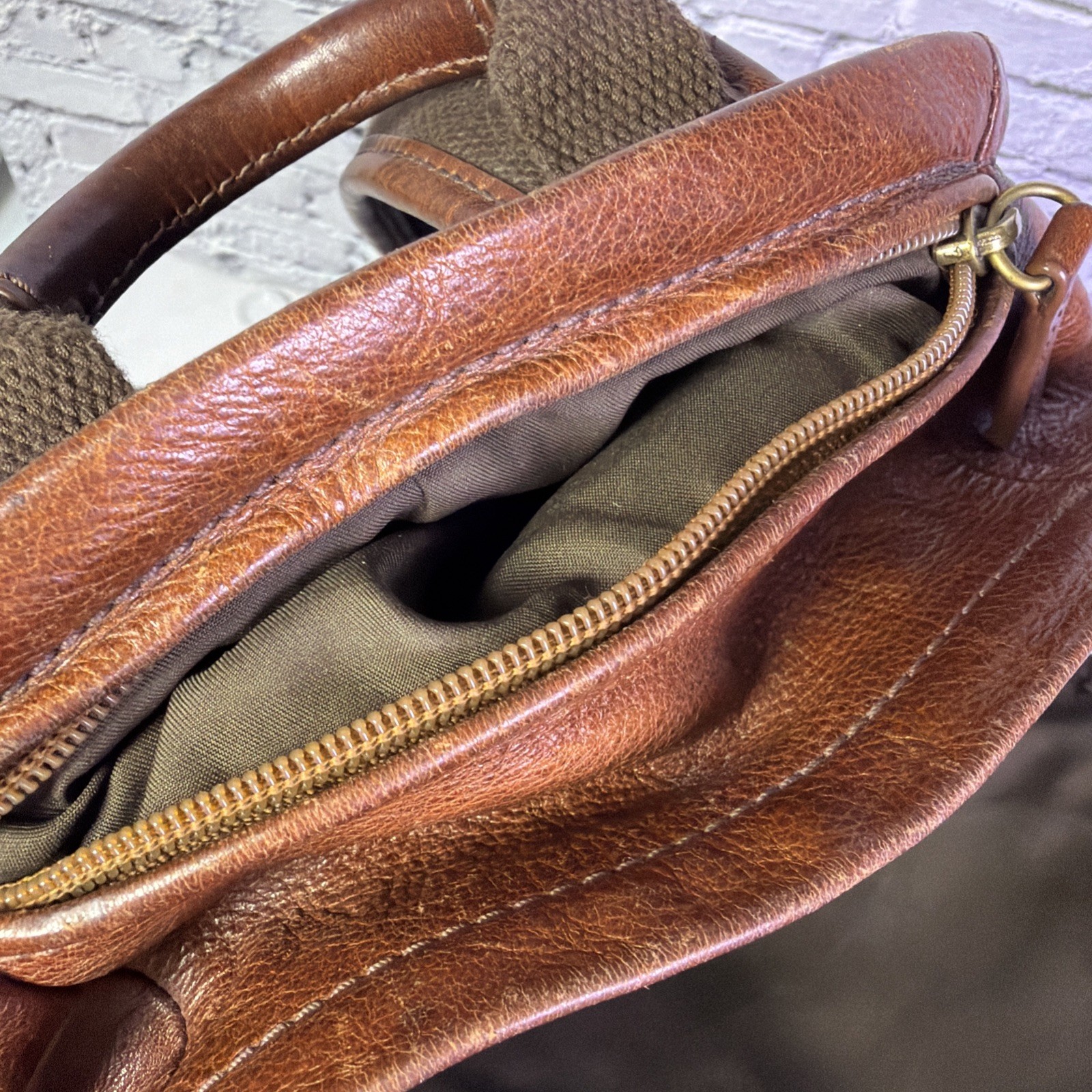 FOSSIL Cognac Brown Leather Estate Backpack 16-inch Vintage Inspired