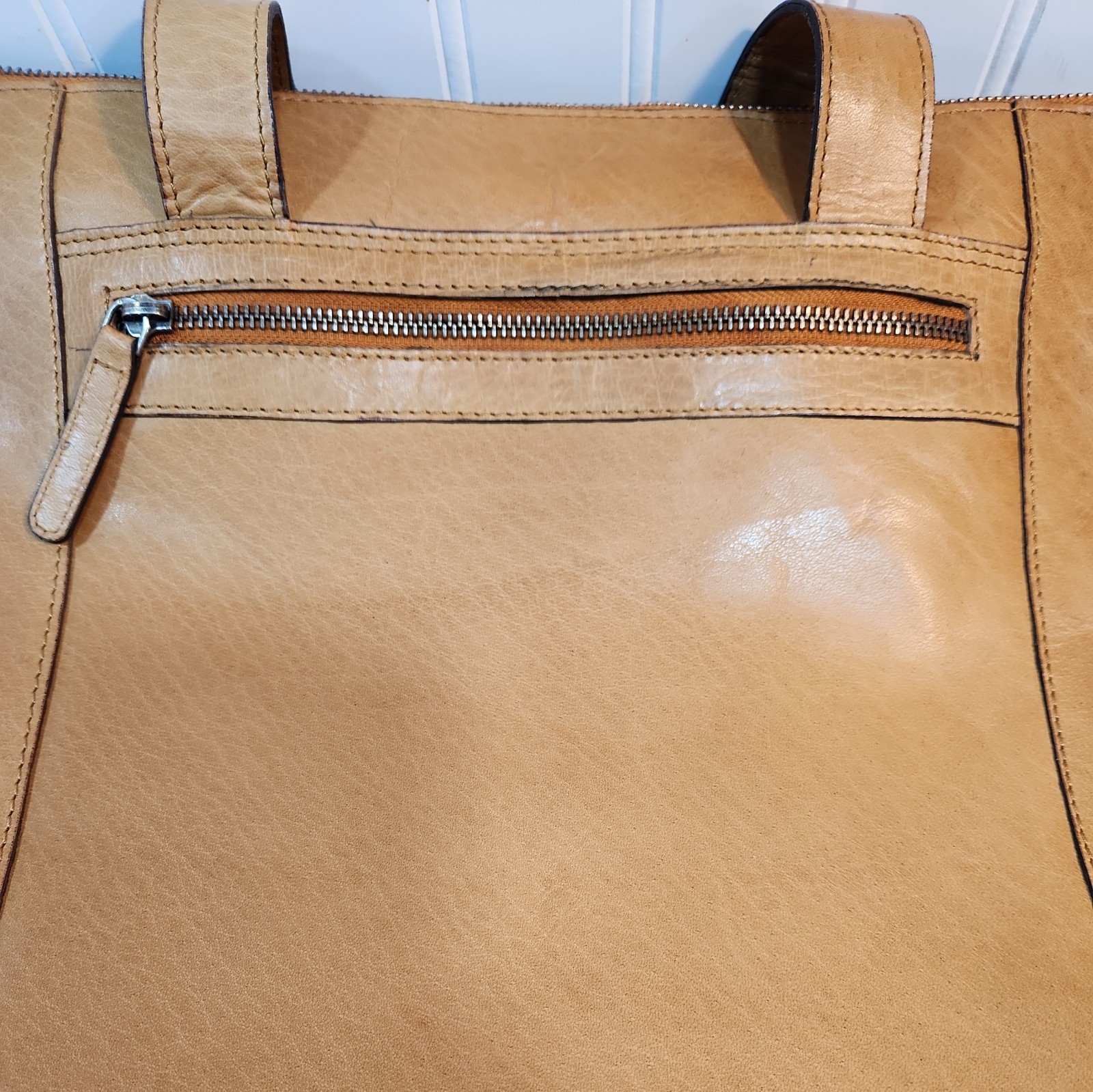 Wild West Los Angeles Brown Large Tote Bag Zip Closure Pockets Boho Indie
