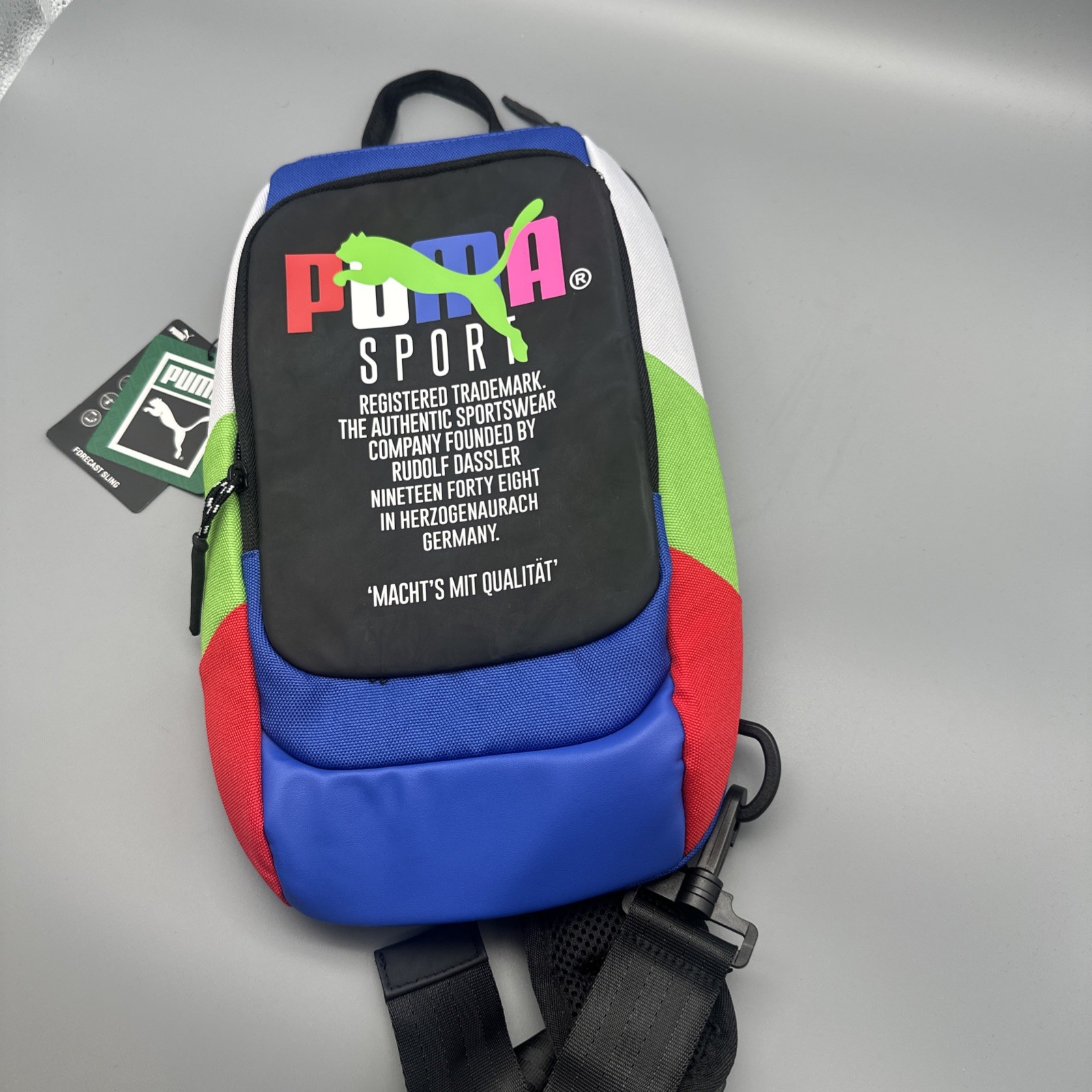PUMA Forecast Multitude Backpack Sling Shoulder Bag- (Blue Multi)