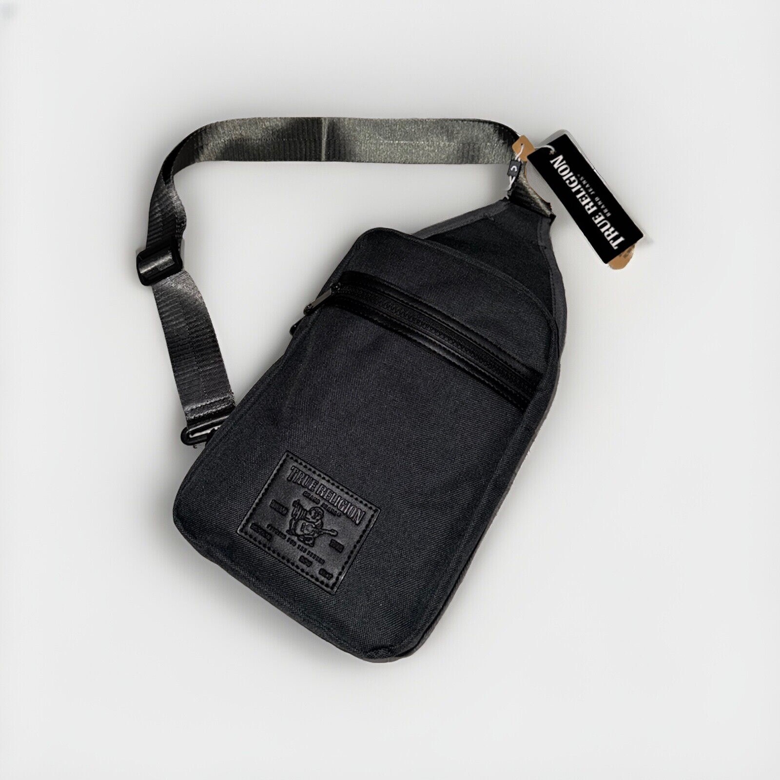 True Religion Buddha Patch Unisex Gray YETA 2.0 Crossbody Bag TR104144 New