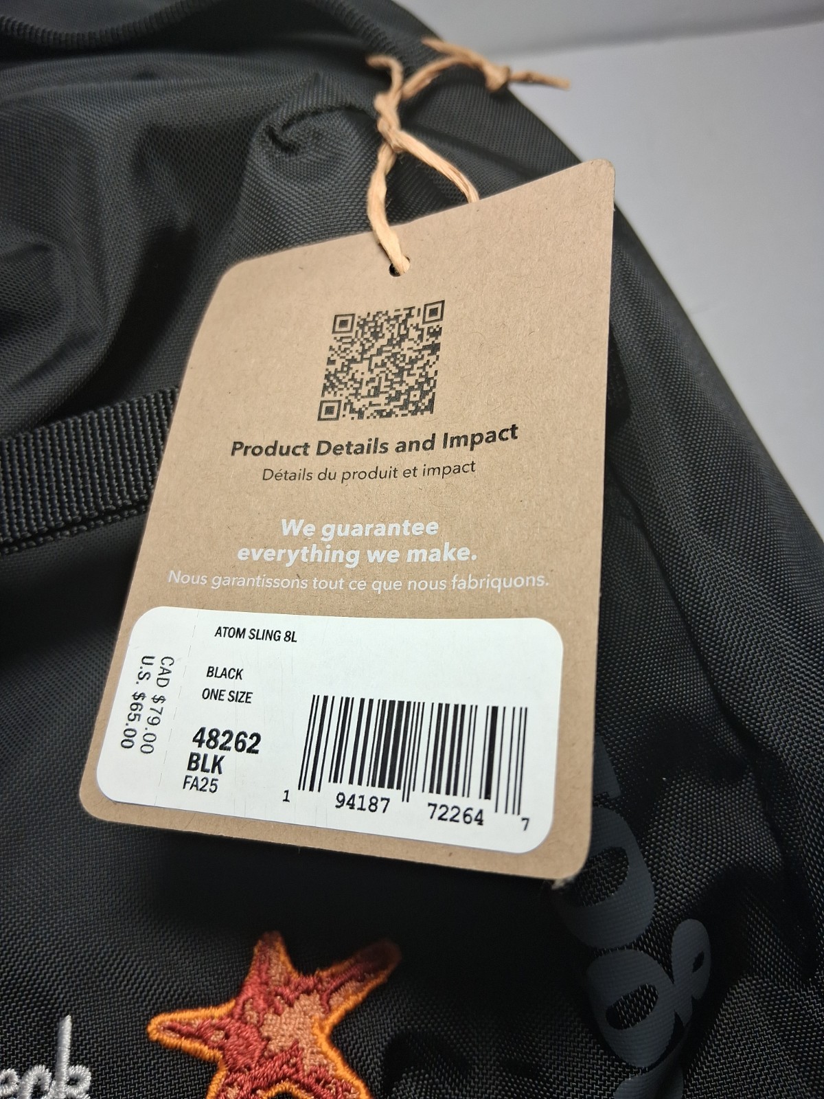 Patagonia Atom Sling 8L Bag Backpack – Lundbeck, Black.