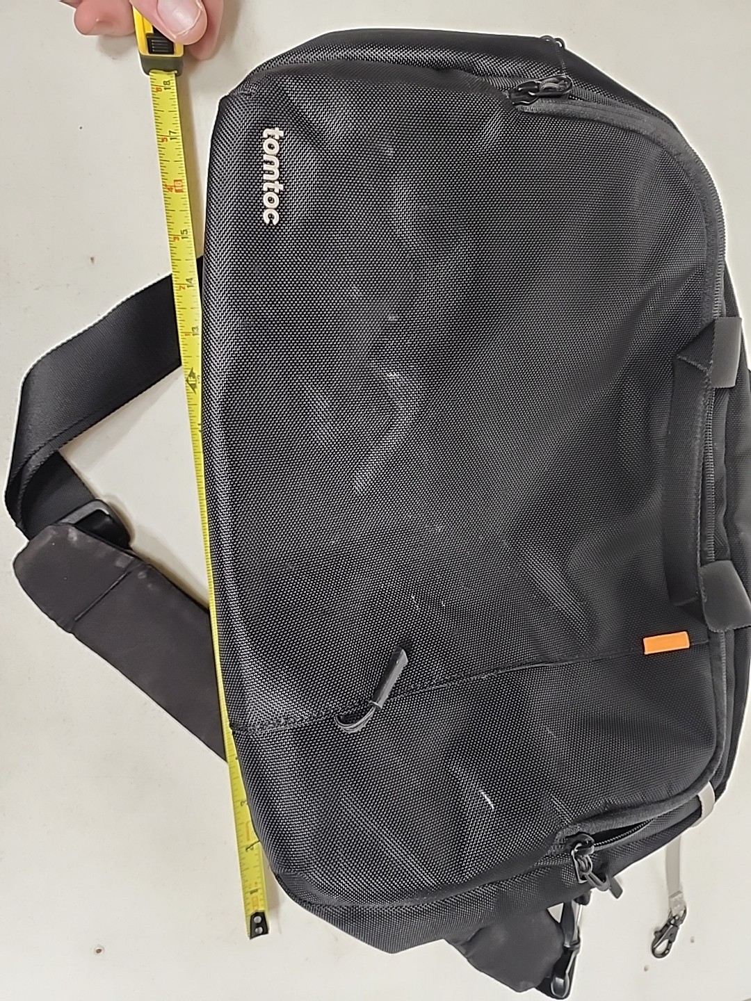Tomtoc Black Sling Bag Adjustable Strap Water-Resistant