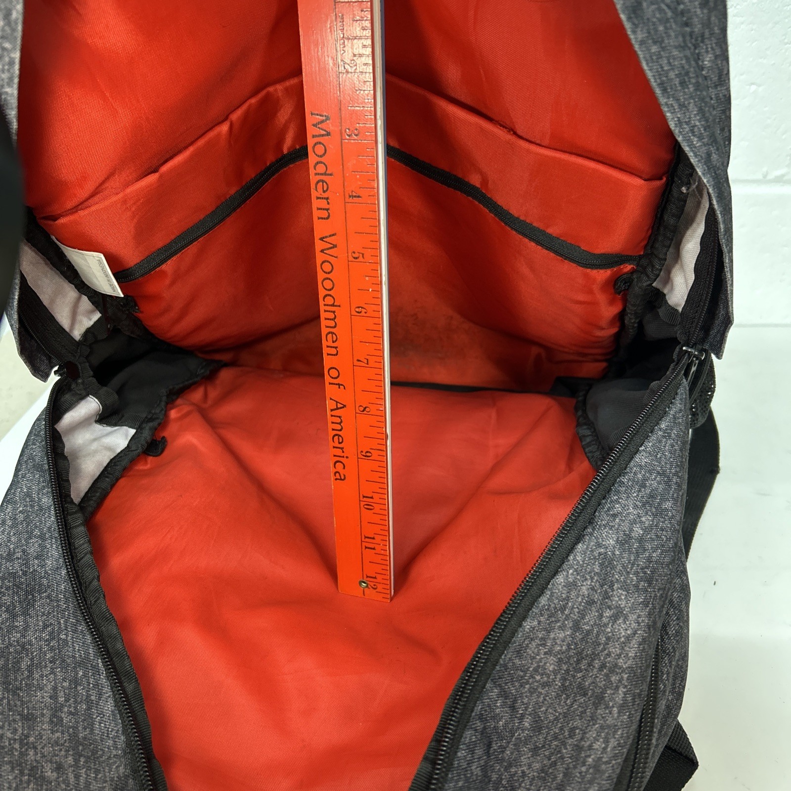 Adidas Prime 6 School Backpack Grey/Black Orange 5 Zipper 20″ Laptop Sleeve