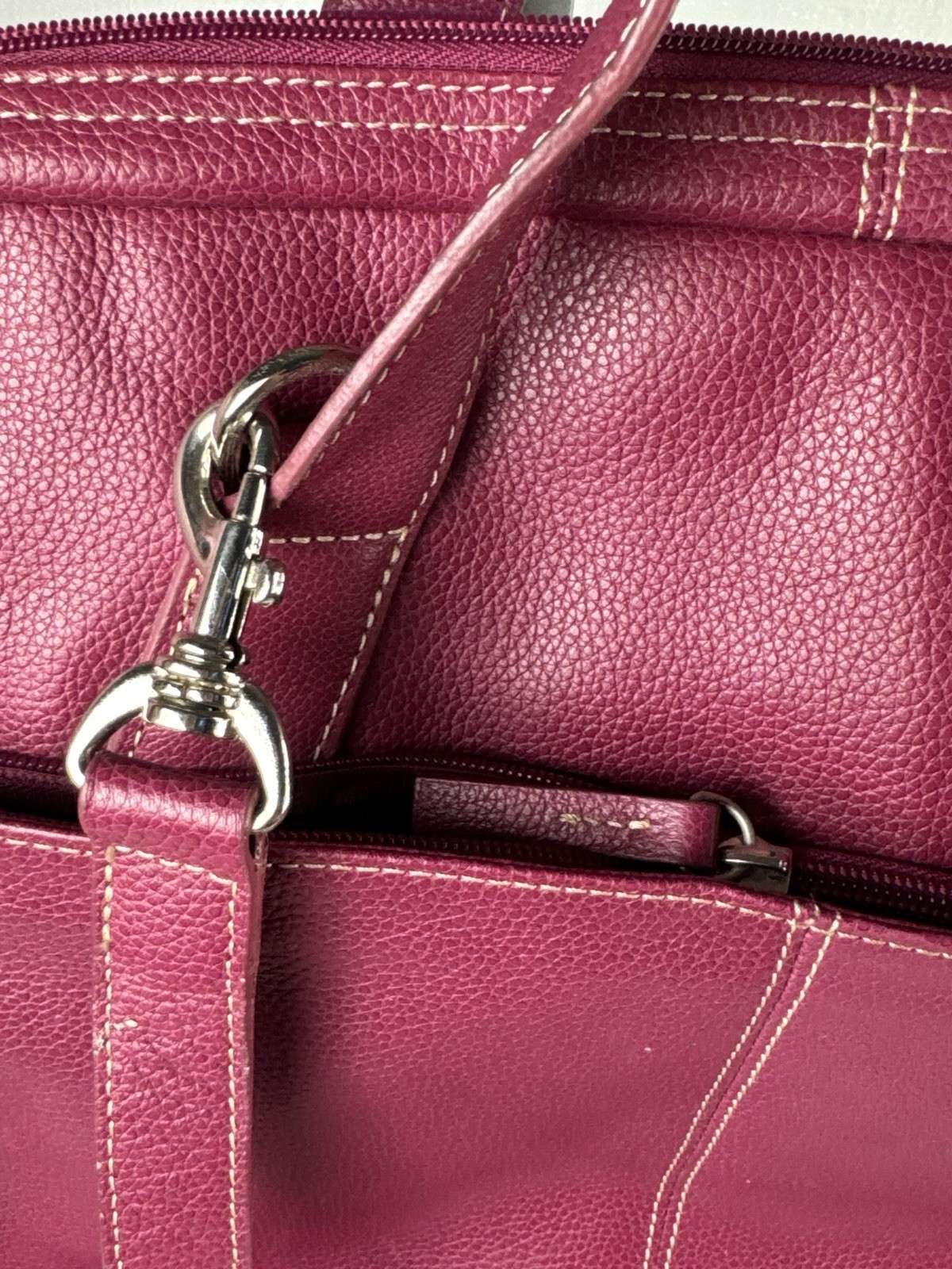 Jack Georges Fuchsia Leather Briefcase Y2K 90s Professional Laptop Bag USA Made