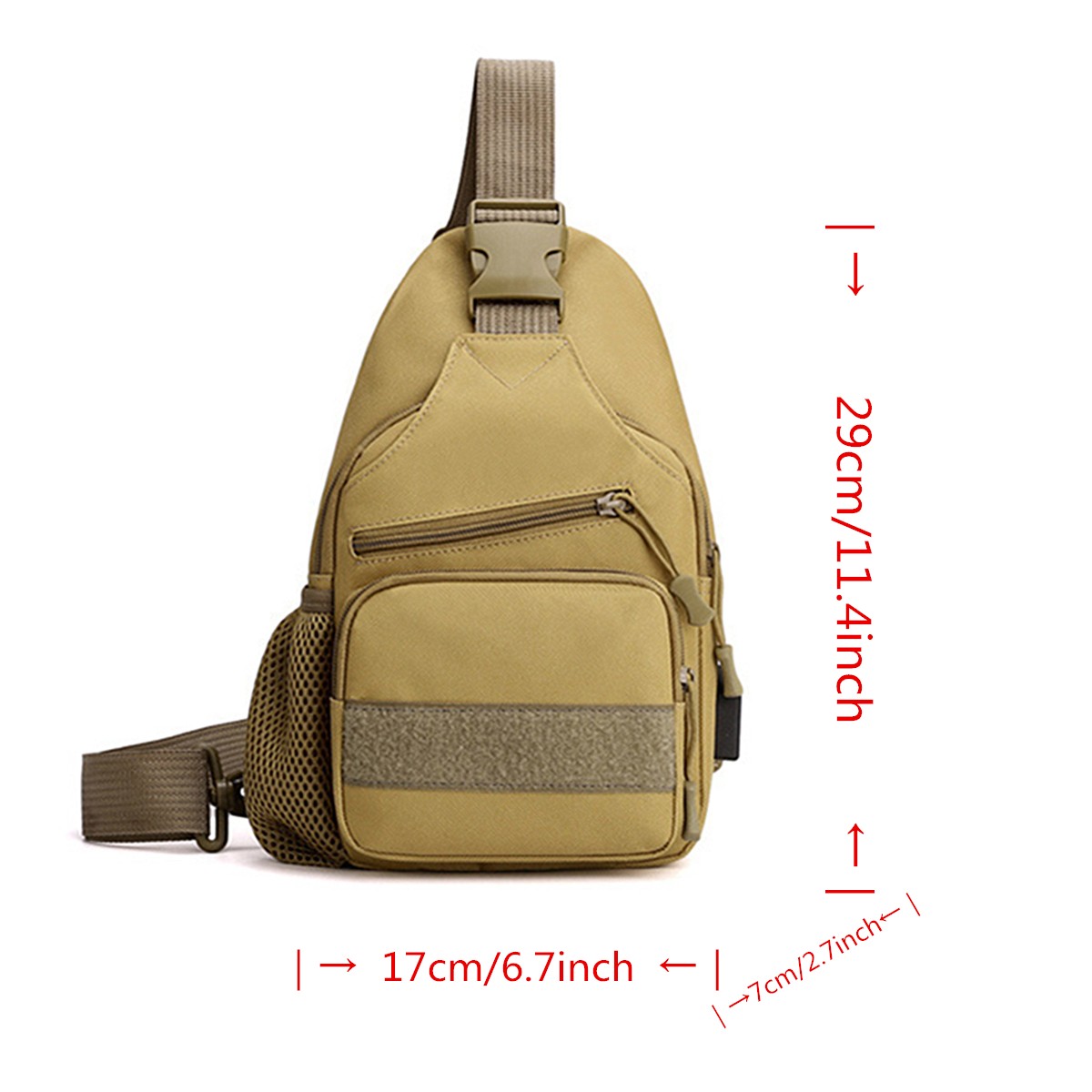 Multiple Layers Canvas Men’s Cross-body Sling Bag Leisure Chest Bag Shoulder Bag