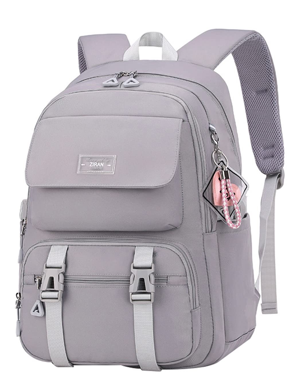 Teen Girls Casual Backpack High Middle School Daypack Grey Color 26 Liters