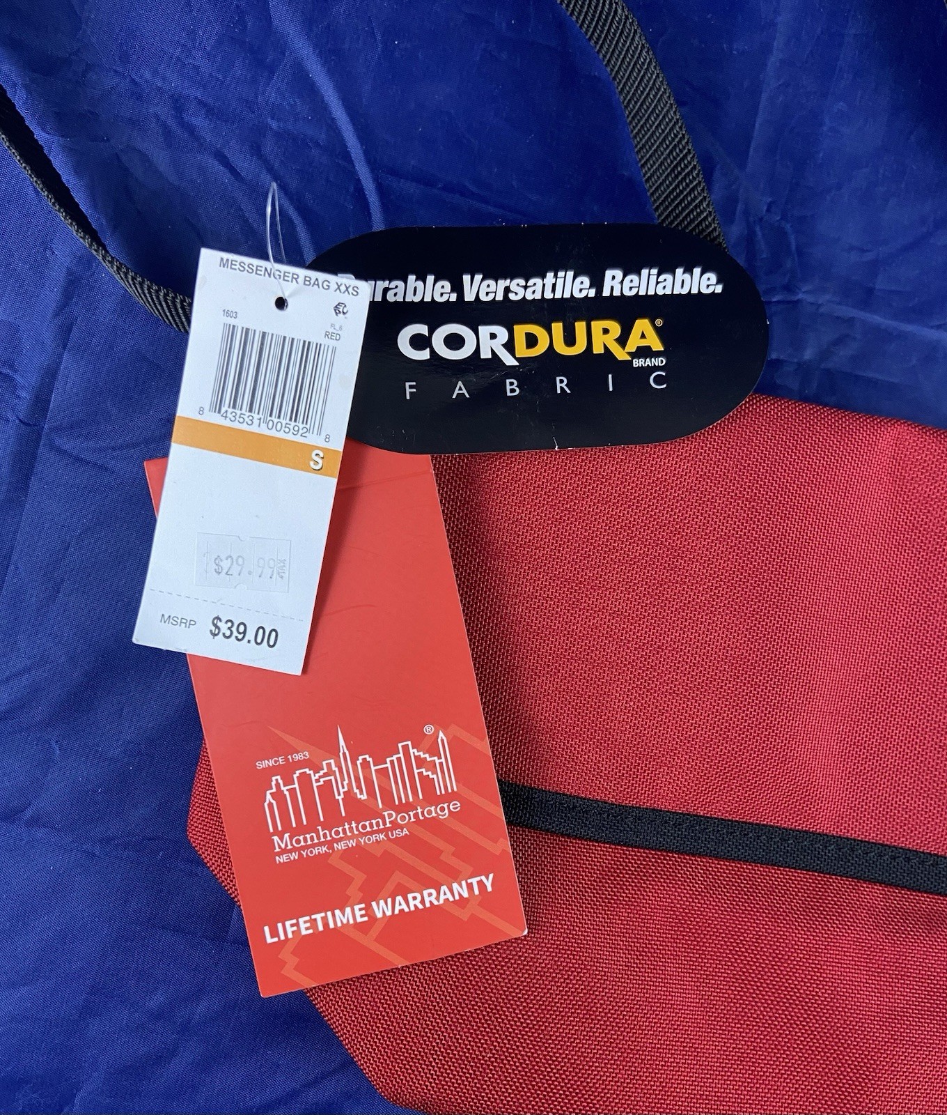 Manhattan Portage Nylon Messenger Bag Crossbody Red 11.5” Wide X 7.5” Tall NWT