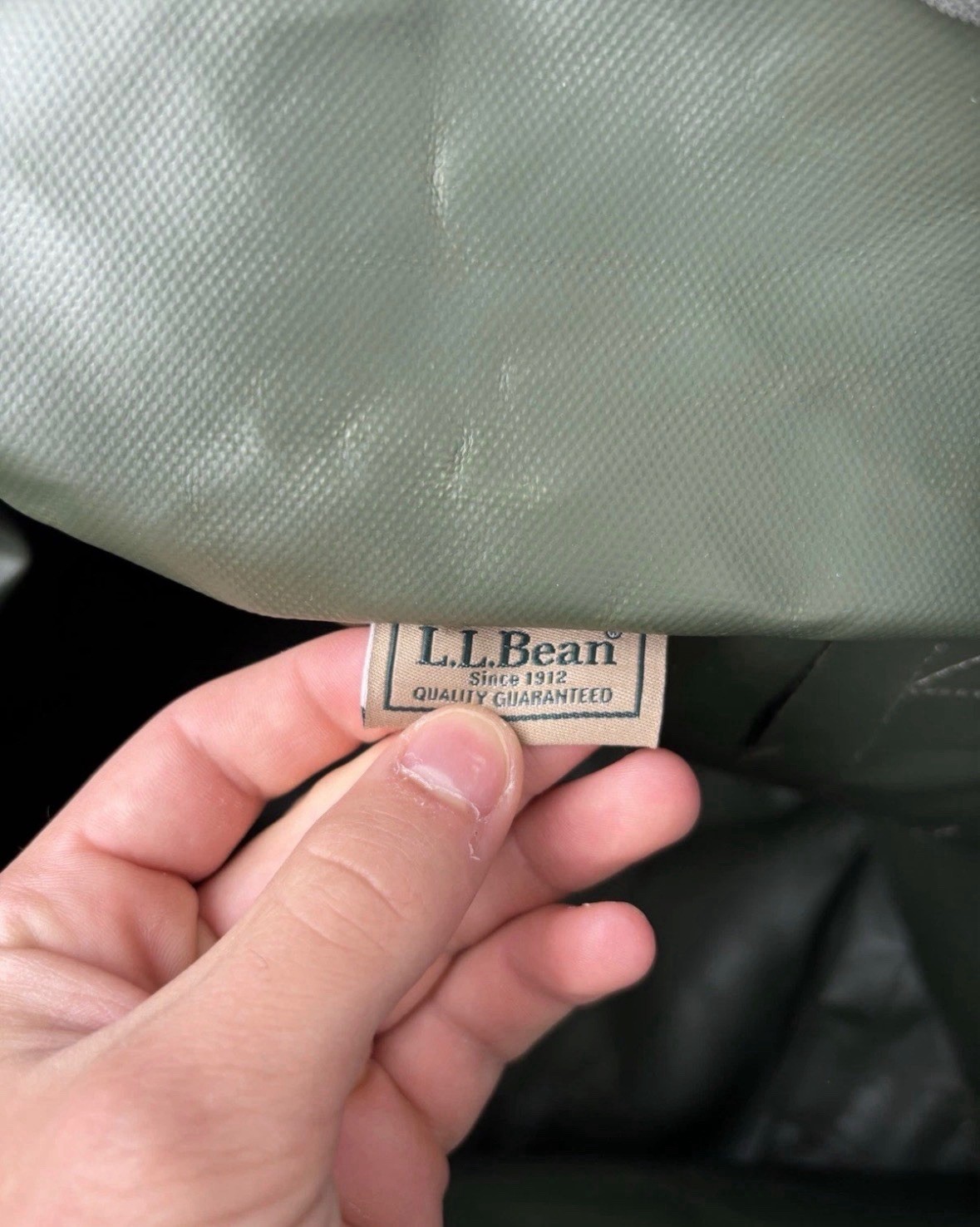 LL Bean Hunters Tote Canvas Large Bag Army Green Shoulder Strap 15×20 NEW