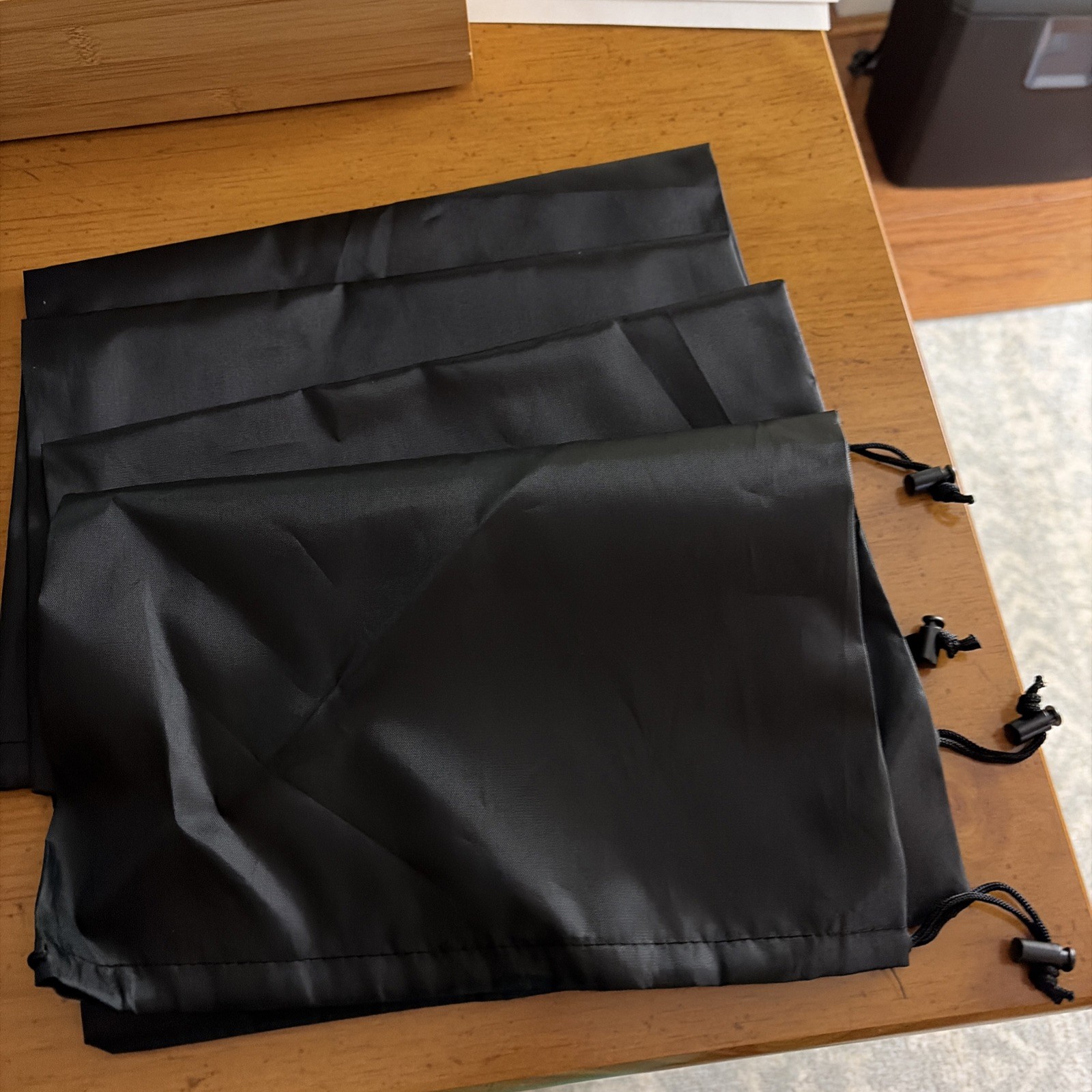 Drawstring Bag – Nylon Cinch and Ditty Stuff Pouch with Toggle 12 x 16 – 4 pack