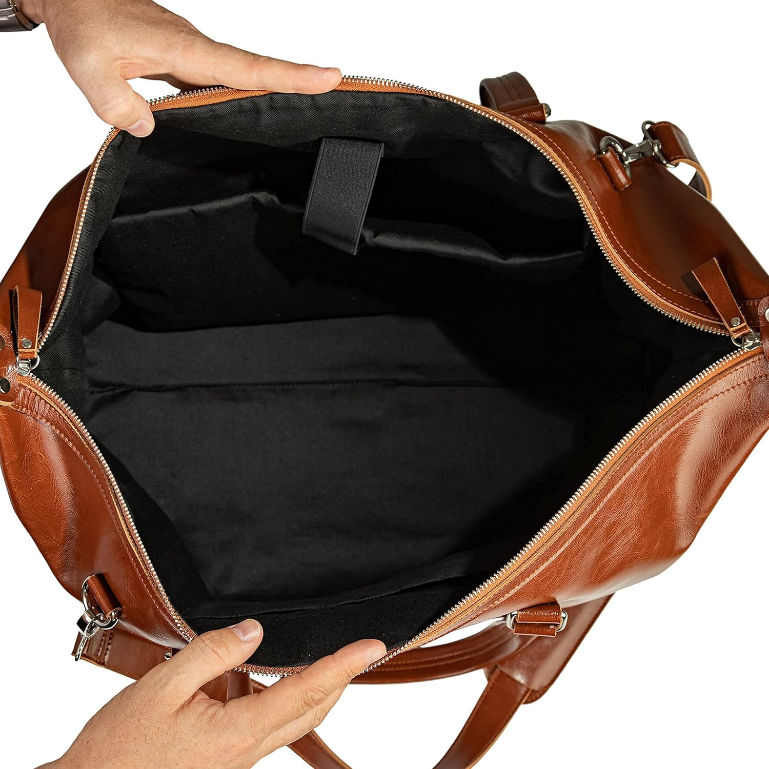 Stylish Brown Genuine Leather Duffel Bag – Perfect Weekender for All