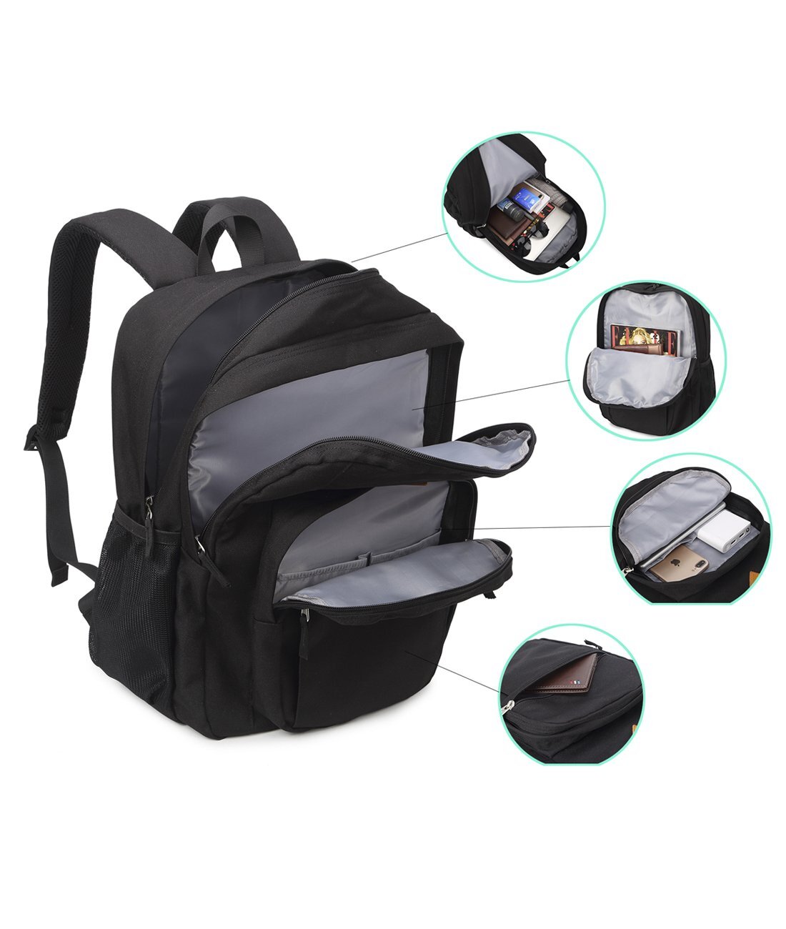 abshoo Classical Basic Travel Backpack For College Water Resistant Bookbag B…